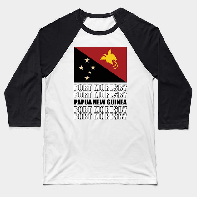 Flag of Papua New Guinea Baseball T-Shirt by KewaleeTee